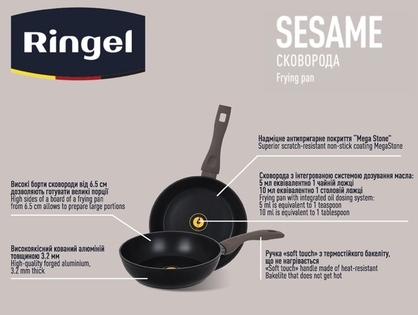  Frying pan with lid Non-Stick - Anti Scratch 28cm Deep