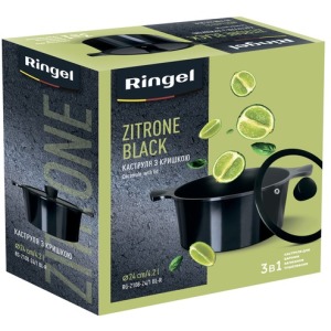 Saucepot RINGEL Zitrone Black 24 cm (4.2L)